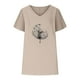 thumbnail image 4 of Fiudx Camisetas para Mujer Camiseta de Manga Corta con Mangas Informales de Algodón y Cáñamo con Cuello En V y Estampado de Girasoles para Mujer, 4 of 6