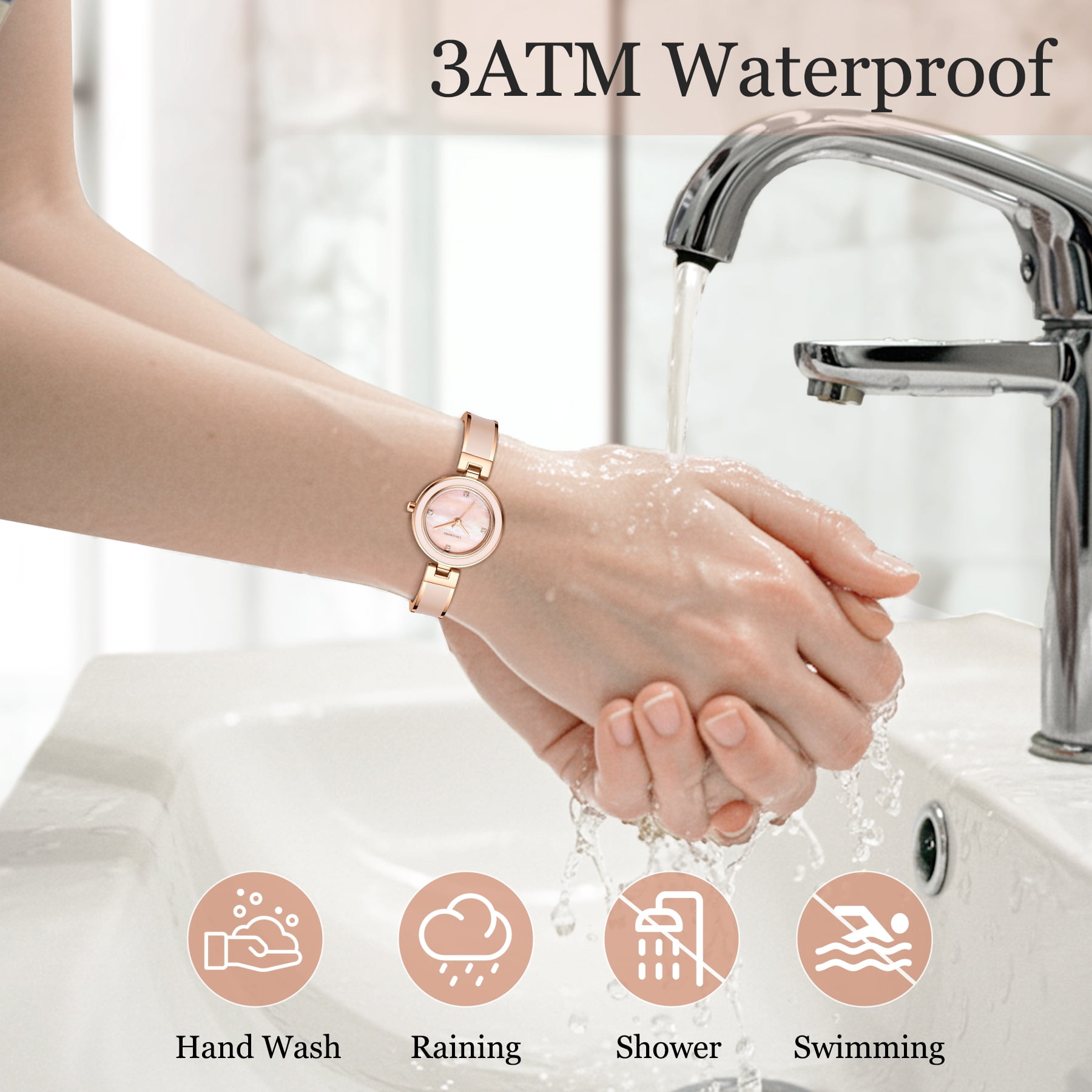 Bomieux Woman Watches Elegant Bangle Watch for Women with Adjustable Strap 3ATM Water Resistance Gift for Woman