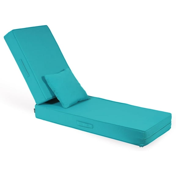 Outdoor Water-Resistant Olefin Chaise Lounge Cushion, Removable Waterproof Fade, 1 Count