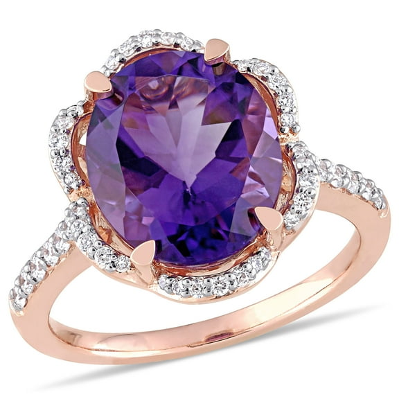Everly Women's Amethyst 14K Rose Gold Engagement Ring