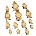 thumbnail image 1 of Penguin Chill Wood Mini Charms Shapes DIY Craft Jewelry - No Hole - 25mm (7pcs), 1 of 7