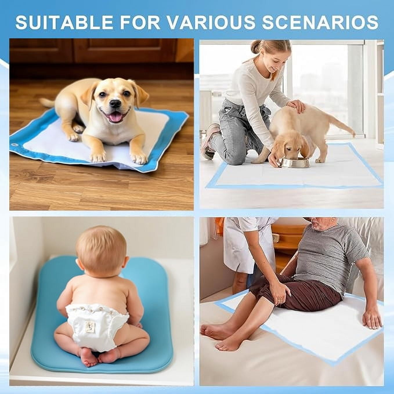 Puppy Pee Pads for Dogs Extra Large 32"x 24" 20 Count, Super Absorbent & Quick-Dry, Thicken Disposable Potty Training Pads for Doggie Cats Rabbits, Leakproof Pet Piddle Pad