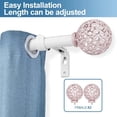 thumbnail image 4 of Urbanest Adjustable Single Curtain Rod Set Pink Planet Ball Finials – 3/4-Inch Diameter, With Glossy White Rod, 84–120 Inches, 4 of 6