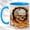 Blue, variant on Lava Skull Coffee Mug, Fiery Horror Mug, Ceramic 11 oz