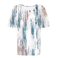 thumbnail image 5 of Lorytime Women T Shirts Short Sleeve Shirt Square Neck Trendy Tee Hawaii Ruffle Loose Casual Clothes Khaki S, 5 of 5