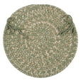 thumbnail image 7 of 2' x 9' Green And White Oval Handmade Braided Area Runner Throw Rug, 7 of 7