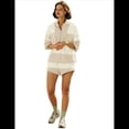 thumbnail image 3 of Conjunto Deportivo de Dos Piezas A Rayas para Mujer, Chándal Extragrande, Top y Pantalones Cortos con Bolsillos, Color Caqui, Talla S, 3 of 9