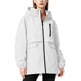 thumbnail image 3 of Vivianyo HD Women's Hooded Zip Up Windbreaker Jacket,Elastic Cuff Long Sleeve Outerwear For Women,Fall Coat for Hiking Trips and City Commutes, Sizes S-3XL, 3 of 7