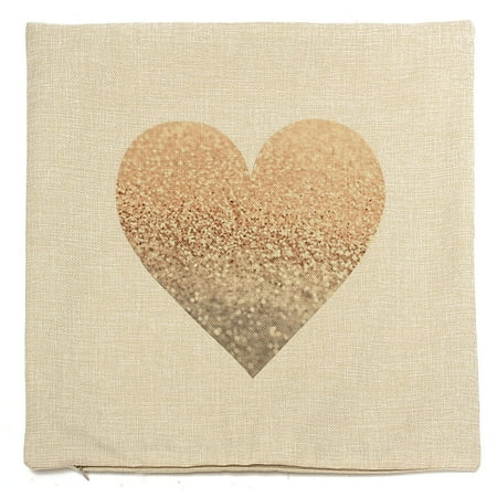 Love Heart Couch Cushion Pillow Covers 18x18 Square Zippered