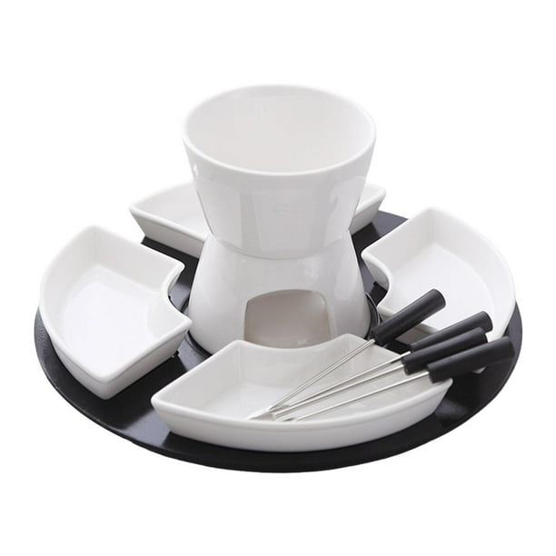 Juego de fondue con velas de té para el hogar, juego para fondue, olla para derretir chocolate, olla para fondue de chocolate, queso,