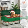 thumbnail image 6 of ZIATUBLES 8 PCS Recliner Sofa Covers for 3 Seater Counch, Soft Stretch Recliner Chair Covers with Storage Pockets Christmas Furniture Decor Slipcovers for Living Room, Santa Claus Green, 6 of 9