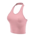 thumbnail image 3 of FashionMille Women's Regular Fit Sleeveless Ribbed Halter Crop Top, 3 of 5