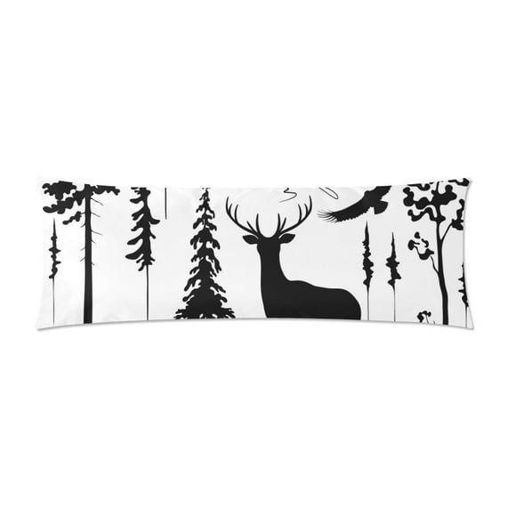 YUSDECOR animals silhouette Body Pillow Pillowcase Pillow Protector Cushion Cover 20x60 Inch