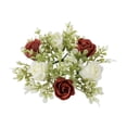 thumbnail image 2 of Anillo de vela con flores artificiales, hojas , corona de velas, adorno para centro de mesa, decoración para comedor, boda, fiesta Rojo, 2 of 9