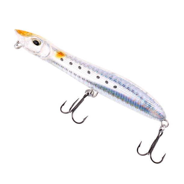 Señuelos De Pesca De Plástico 3D Eyes, Señuelos Flotantes De Popper Bass Que Peces Realistas, Cebos Minnow Señuelos De Pesca Dura 3 Sharpla Señuelos duros de la pesca