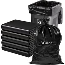 13 Gallon Trash Bags Heavy Duty - 21.6" x 31.5" - Garbage Bags for Toter, Contractors, Lawn, Leaf, Yard Waste, Kitchen, Industrial, Black, 50 Pack