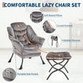 thumbnail image 5 of Shininglove Lazy Chair with Ottoman – Large Lounge Accent Chair with Folding Footrest, 400 lb Capacity, & Side Pocket for Living Room, Bedroom, Office, 5 of 8