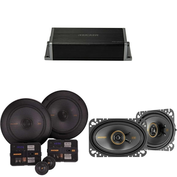 Kicker 47KEY2004 4-Channel DSP Smart Amp w/ 51KSS 6.5" & 4x6" Audio Upgrade Bundle