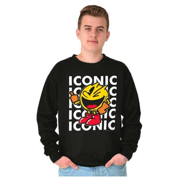 PACMAN Iconic Video Arcade Game Sweatshirt for Men or Women Brisco Brands S