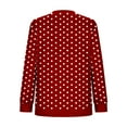 thumbnail image 4 of VEKDONE Sweatshirts for Women Polka Dot Print Long Sleeve Blouse Fall Loose Fit Crewneck Pullover Top Plus Size Soft Comfy Sweatshirt No Hood, 4 of 5