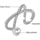 thumbnail image 3 of Anillos entrecruzados, anillos cruzados ajustables para mujer con circonita cúbica para siempre, banda cruzada para dedo para boda y compromiso del día de San Valentín JM, 3 of 5