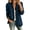 Dark Blue jacket women, variant on Women's Ruffled Trim Denim Jackets Double Breasted Long Sleeve Open Front Jean Top Casual Pockets Coat Blue,L