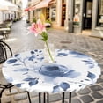 thumbnail image 3 of Watercolors Ombre Blue Floral Elastic Fitted Round Table Cover Vintage Flowers Waterproof Outdoor Tablecloth for Holiday Party, Picnic, Patio & Dining Fits Tables Up to 45"-54", 3 of 8