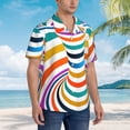 thumbnail image 6 of Optical Illusion Abstraction Men's 3d Print Casual Button Down Shirts, Novelty Hawaiian Short Sleeves 2xl, 6 of 8