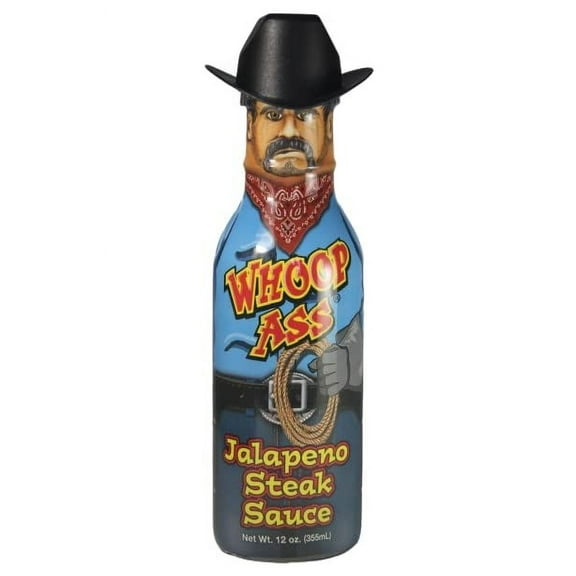 Ass Kickin Whoop Ass Jalapeno Steak Hot Sauce Original Flavor, 12oz