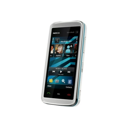 Nokia 5530 XpressMusic - 3G smartphone - microSD slot - LCD display - 2.9" - 640 x 360 pixels - rear camera 3.2 MP - white with blue accents