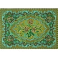 thumbnail image 1 of Ahgly Company Machine Washable Indoor Rectangle Medallion Turquoise Blue French Area Rugs, 6' x 9', 1 of 4