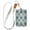Blue Symmetrical Floral Pattern, variant on PU Leather Badge Holder ID Badge Holder with Lanyard for Cards & Credentials Yellow and White Checkered Squares