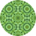 thumbnail image 1 of Ahgly Company Machine Washable Indoor Round Transitional Emerald Green Area Rugs, 8' Round, 1 of 7