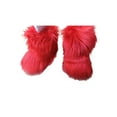 thumbnail image 3 of Fangasis Girls Fashion Winter Shoes Color Block Fluffy Boots Walking Non-Slip Fuzzy Booties Red 9C, 3 of 3
