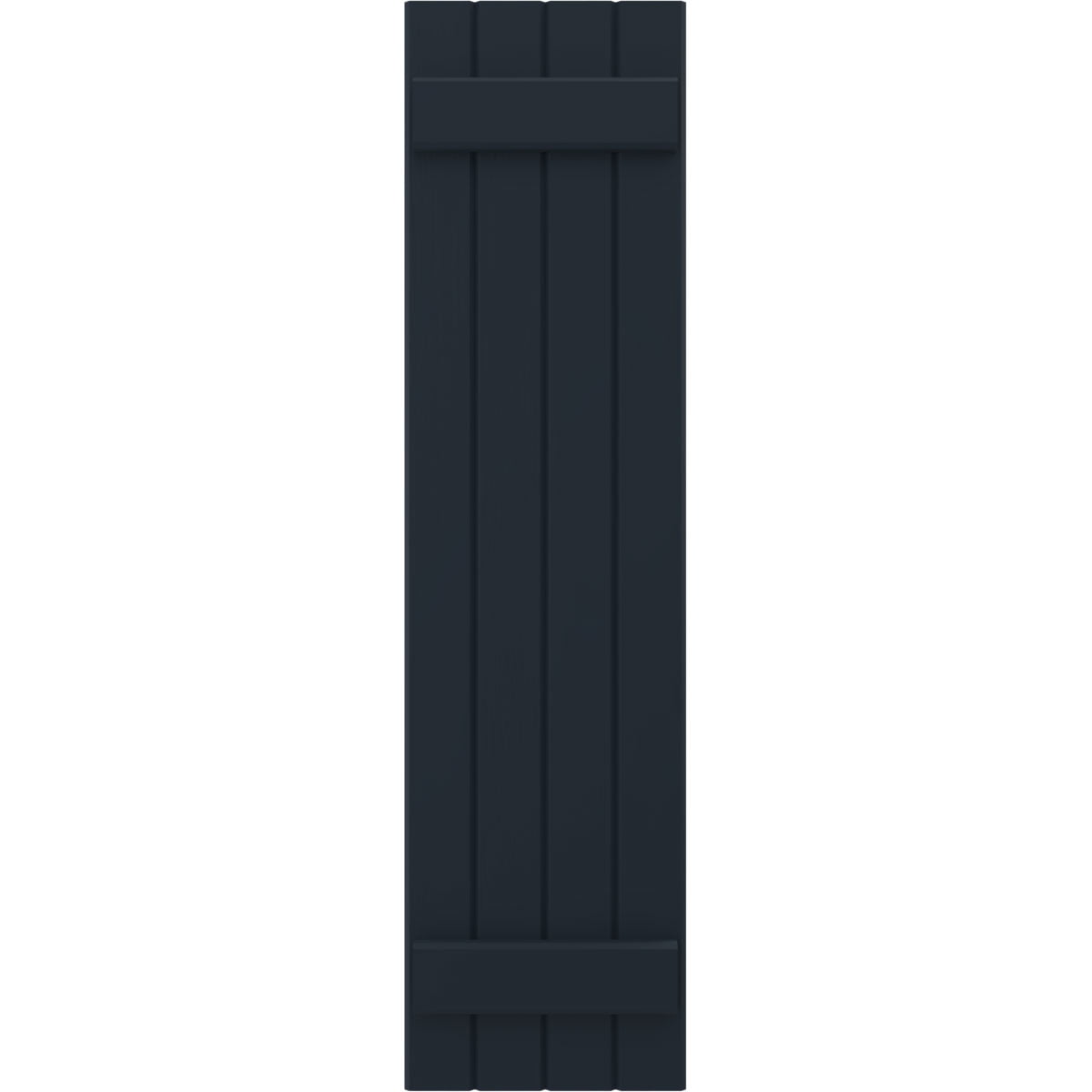 Ekena Millwork 14"W x 65"H Americraft Four Board (2 Batten) Exterior Real Wood Joined Board-n-Batten Shutters (Per Pair), Starless Night Blue