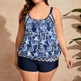 thumbnail image 3 of Lopeceal Two Piece Plus Size Tankini Swimsuits for Women Sexy Trendy Flowy Bathing Suits with Shorts Tummy Bathing Suit Swimwear, 3 of 7