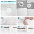 thumbnail image 4 of No Hook Shower Curtain, White Dandelion Shower Curtains for Bathroom with See Through Top Window, Spring Plants Flowers Vintage Gray Waterproof & Washable Bath Curtain Narrow 54"x78", 4 of 9