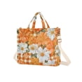 thumbnail image 7 of FORMRS Womens Corduroy Tote Bag Crossbody Shoulder Handbag with Pocket, Sunny Floral, 7 of 7