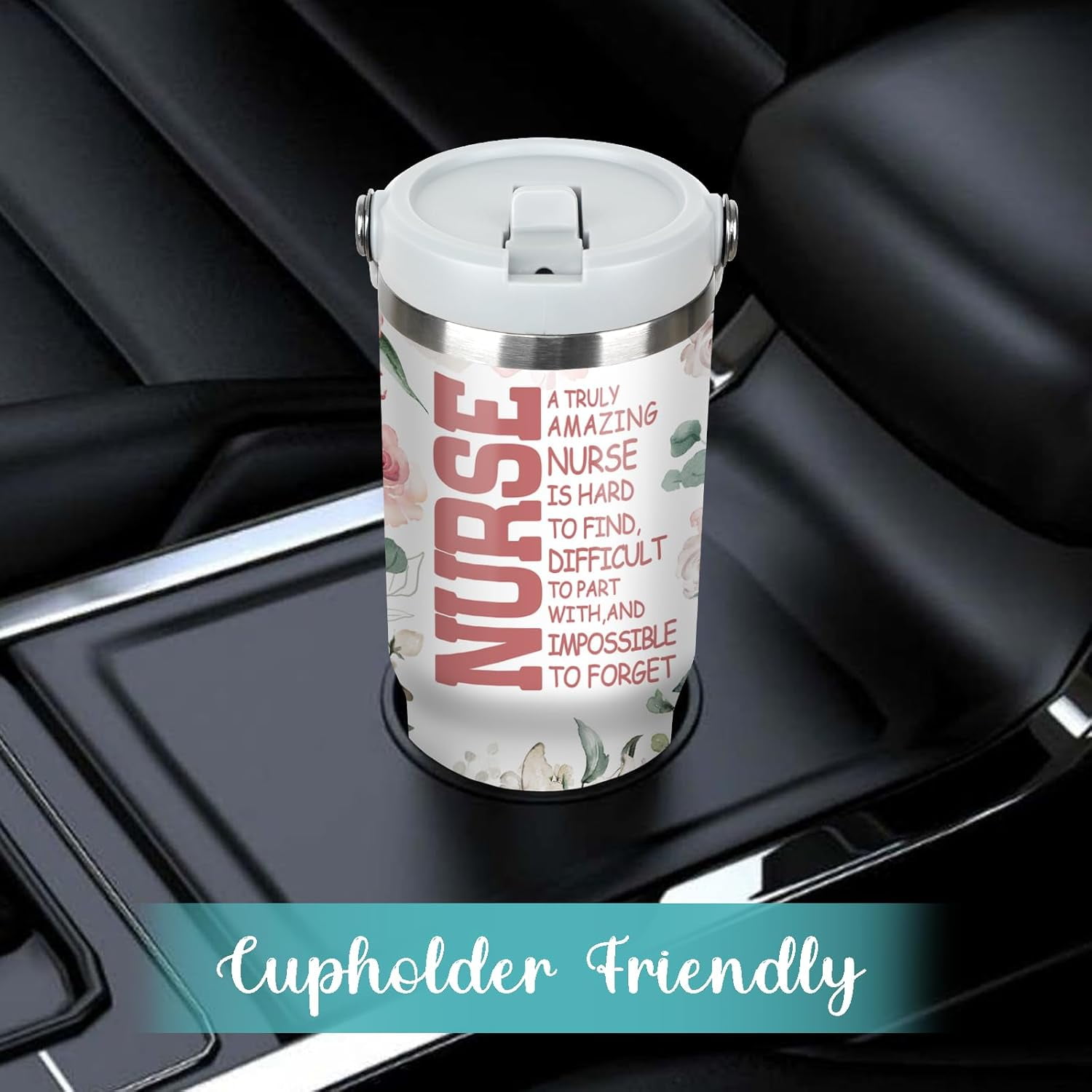 30oz Nurse Tumbler Cup with Handle Nurse Travel Coffee Mug, Nurse Nutrition Facts Tumbler, Best Nursing School Gifts, Nursing Graduation Gifts, RN Gifts for Nurses Appreciation Gifts