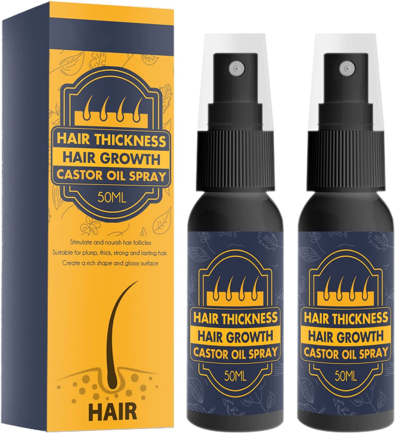 Castor Oil Spray For Hair Growth, Regrowth Nourishing Ginger Spray, Hair Growth Spray For Dry