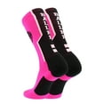 thumbnail image 2 of Baller Basketball Logo Crew Socks (Neon Pink/Black, Medium), 2 of 2