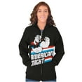 thumbnail image 3 of Popeye The Sailor Man American Might Unisex Plus Size Zip Hoodie Brisco Brands 2X, 3 of 5