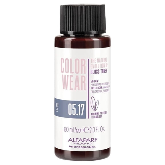 Alfaparf Milano The Natural Evolution Of Gloss Toner Color Wear 05.17 Soft Light Ash Matte Brown Liquid Demi Hair Color 2 Ounce 60 Milliliters