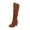 Brown, variant on Luxalzxs Women's Inner Booster Belt Buckle Round Toe Boot Winter Non-Slip Warm Thign High Boots