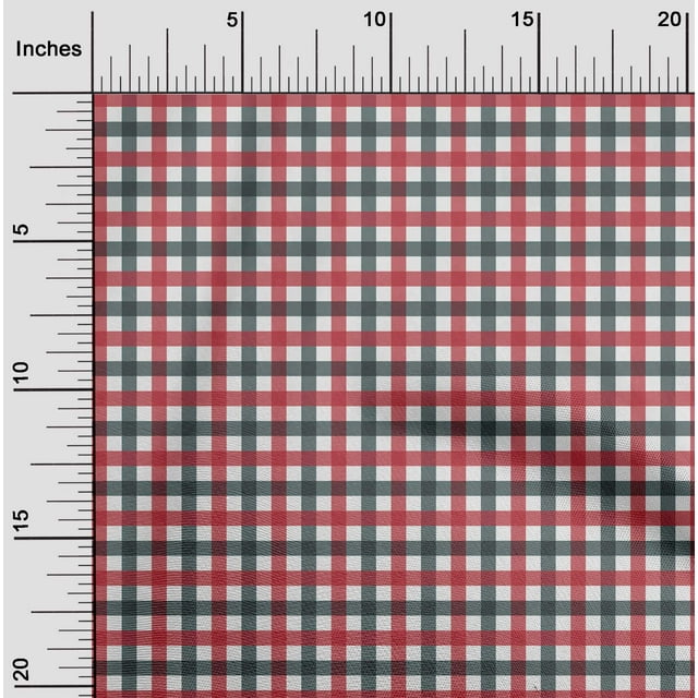 oneOone Cotton Poplin Fabric Gingham Check Print Fabric BTY 56 Inch Wide
