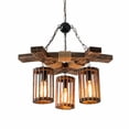 thumbnail image 6 of 3-Light Rustic Chandelier Wooden Farmhouse Ceiling Lamp Pendant Light Without Bulb, 6 of 11