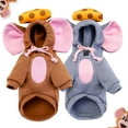 thumbnail image 2 of Spdoo Warm Dog Winter Clothes Cute Mouse Cheese Dog Coat Hoodies Fleece Pet Dogs Costume Jacket for French Bulldog Chihuahua, 2 of 6