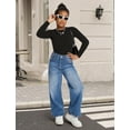 thumbnail image 4 of OYYN Girls Baggy Jeans Wide Leg High Waist Y2K Streetwear Boyfriend Skater Denim Pants School Casual Wear, 4 of 9