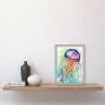 thumbnail image 2 of Jellyfish Swimming Folk Art Watercolour Painting Artwork Framed Wall Art Print A4, 2 of 4