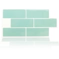thumbnail image 3 of Walplus 12" x 6" 12 sheets Peel and Stick Tile Backsplash for Kitchen Bathroom Decor Kitchen Decor Capri Sea Glossy, 3 of 7
